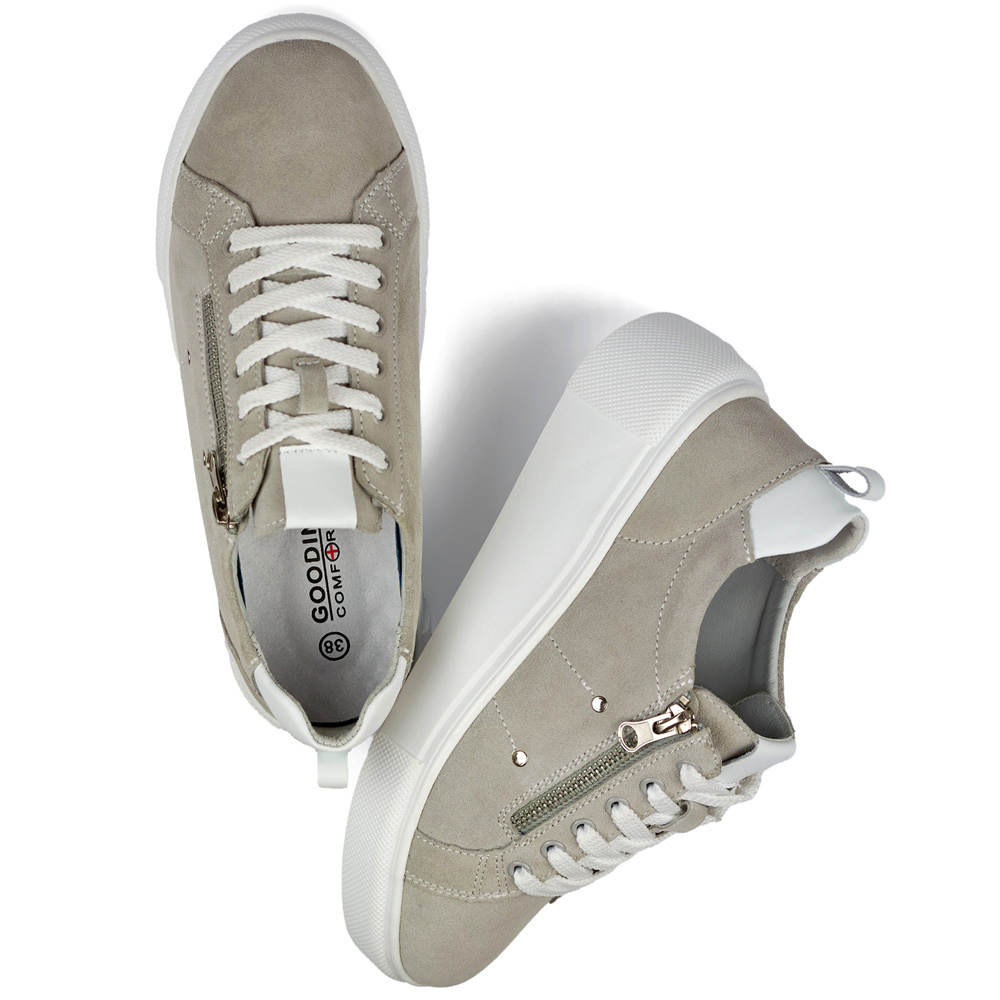 primohurt Szare skórzane buty sportowe damskie