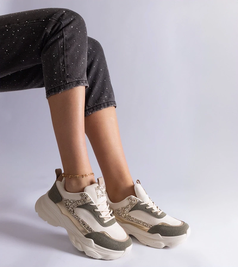 Gemre Adidași verzi cu inserții sclipitoare Clorinda