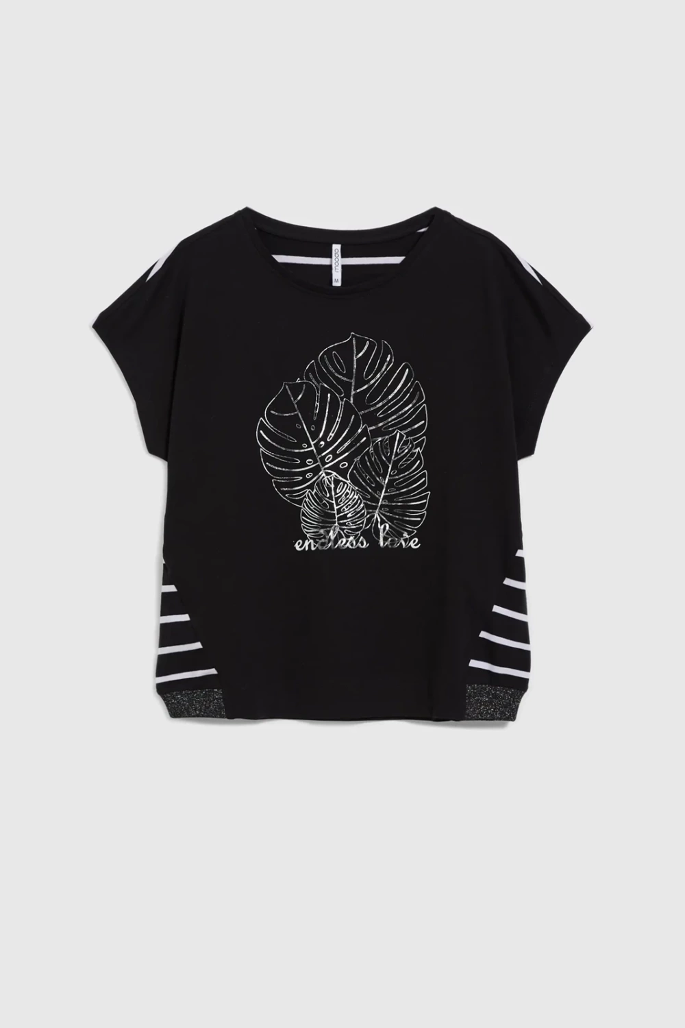 Marisse Black Cotton Blouse With Print