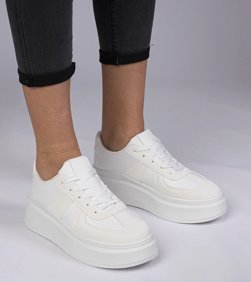 Gemre Adidași albi pe platformă Mishel