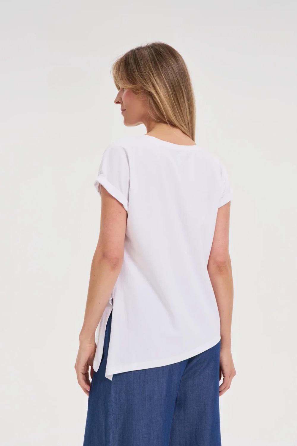 Marisse White Round Neck T-Shirt