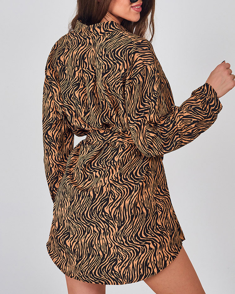 Resti women's mini dress in a'la zebra pattern