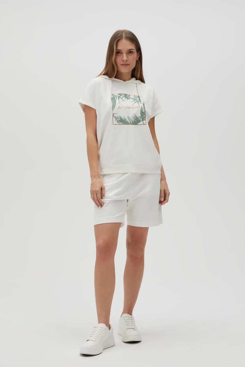 Marisse Women's Shorts L-Sh-4604 Off White