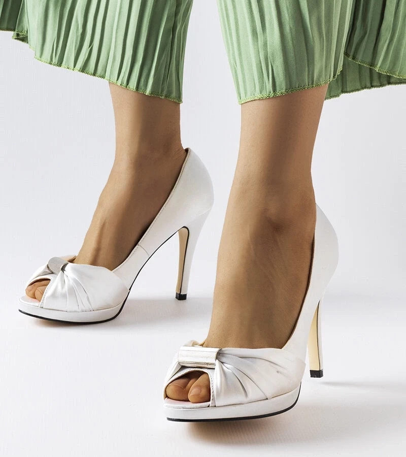 Gemre Pantofi stiletto alb cu vârf deschis de Paré