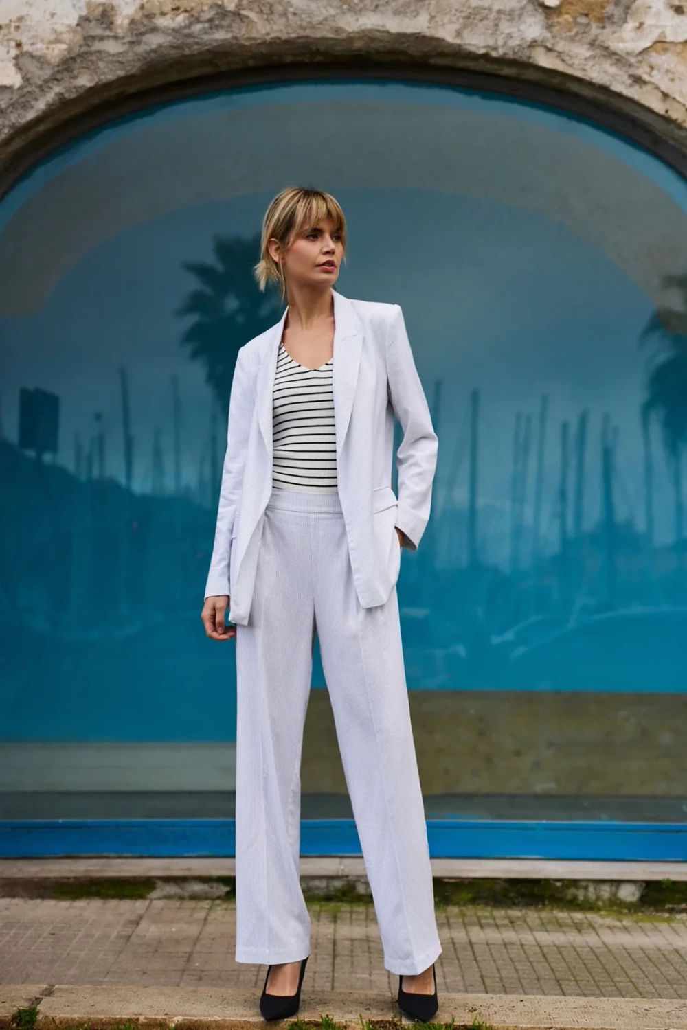 Marisse Women's Trousers L-Sp-4638 White