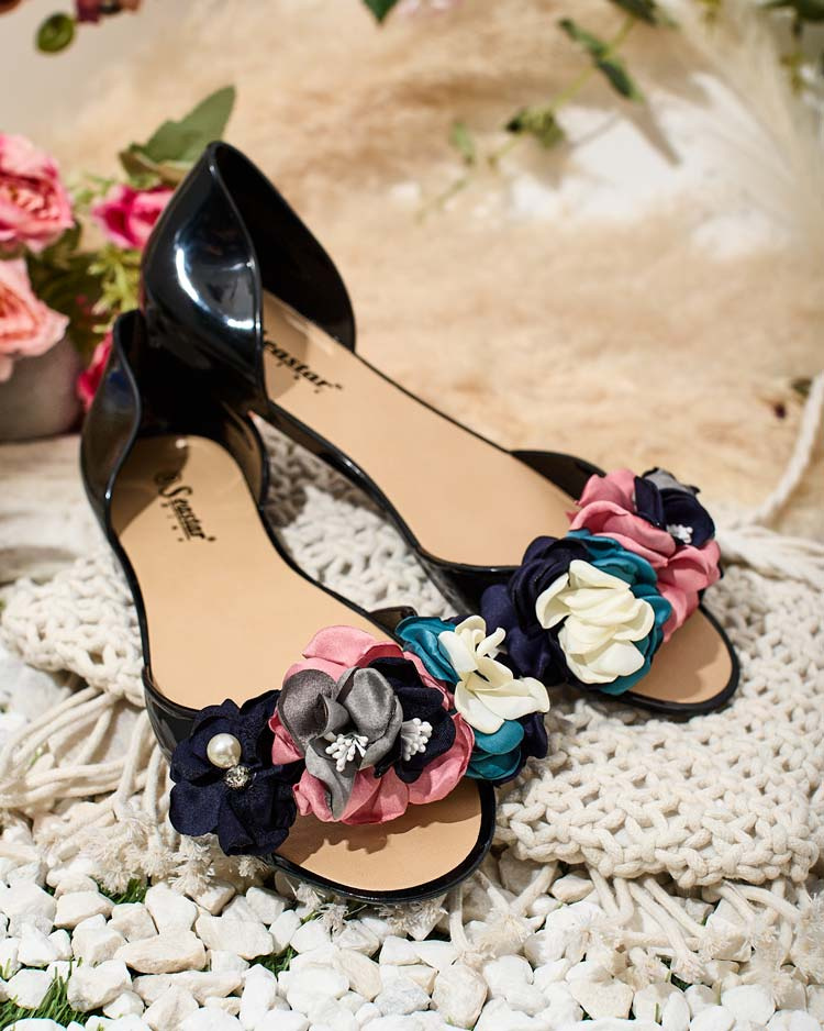 Resti Rubber ballerinas with flower Koddies