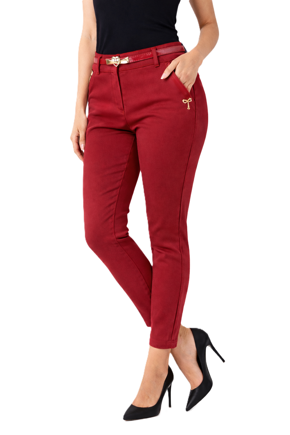 Дамски чинос панталон M.Sara с колан