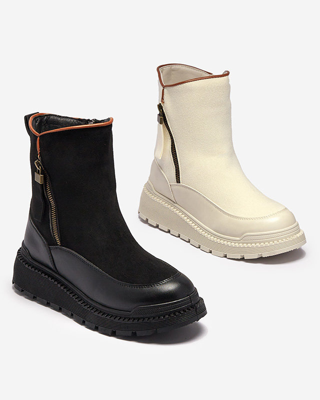 Resti Black women&#039;s flat-heeled boots Mefina- Footwear