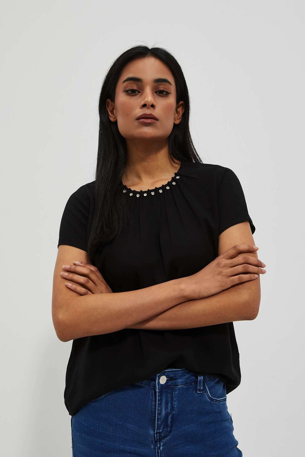 WOMEN'S SHIRT L-KO-4028 BLACK