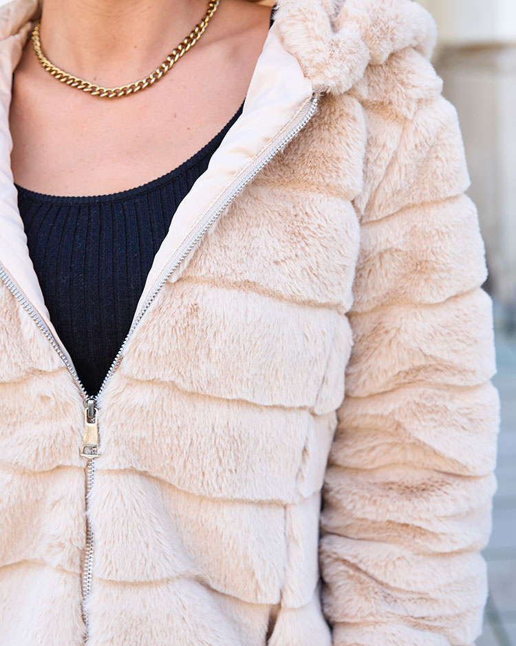Resti Beige women&#039;s imitation fur jacket
