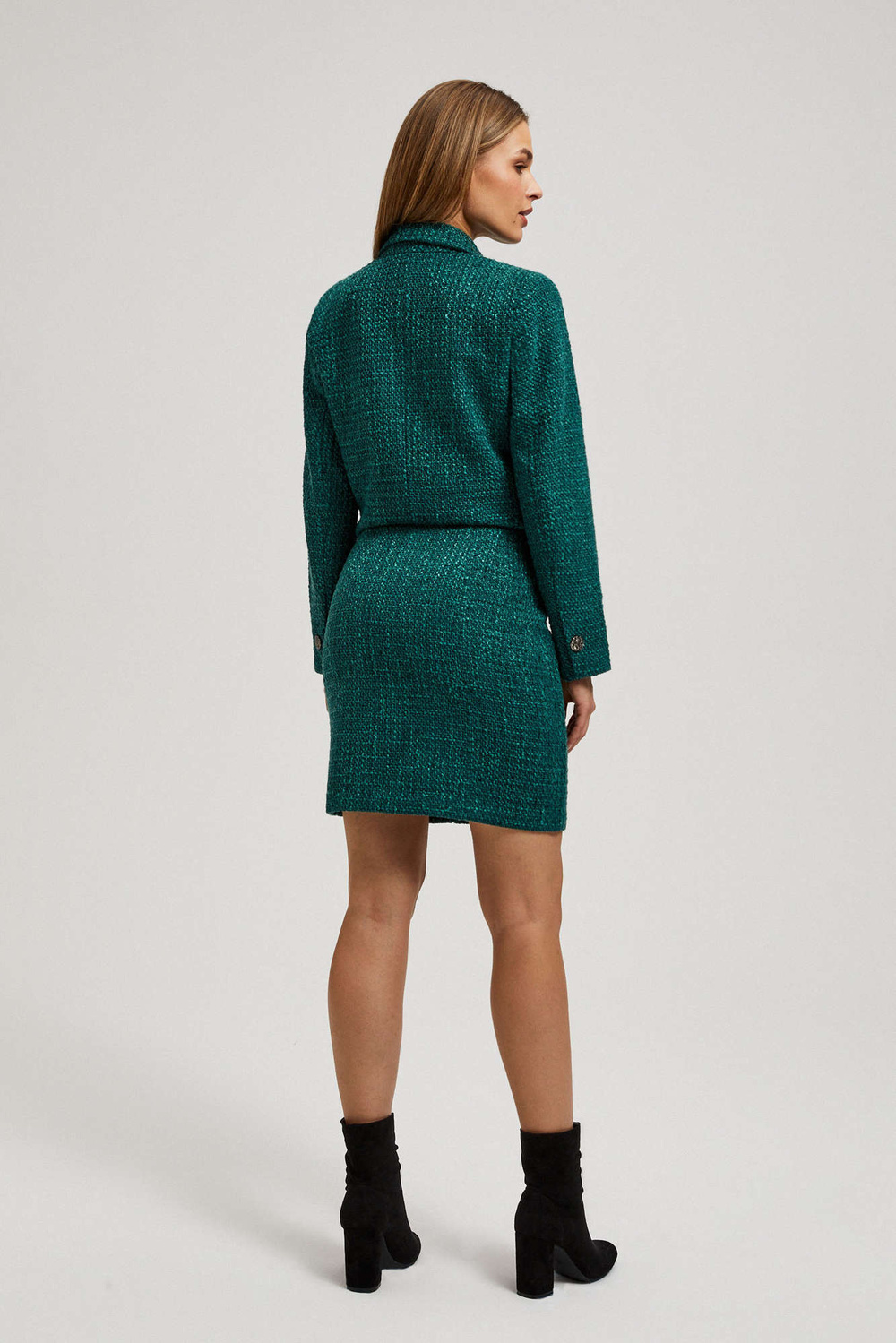 Tweed skirt with decorative buttons