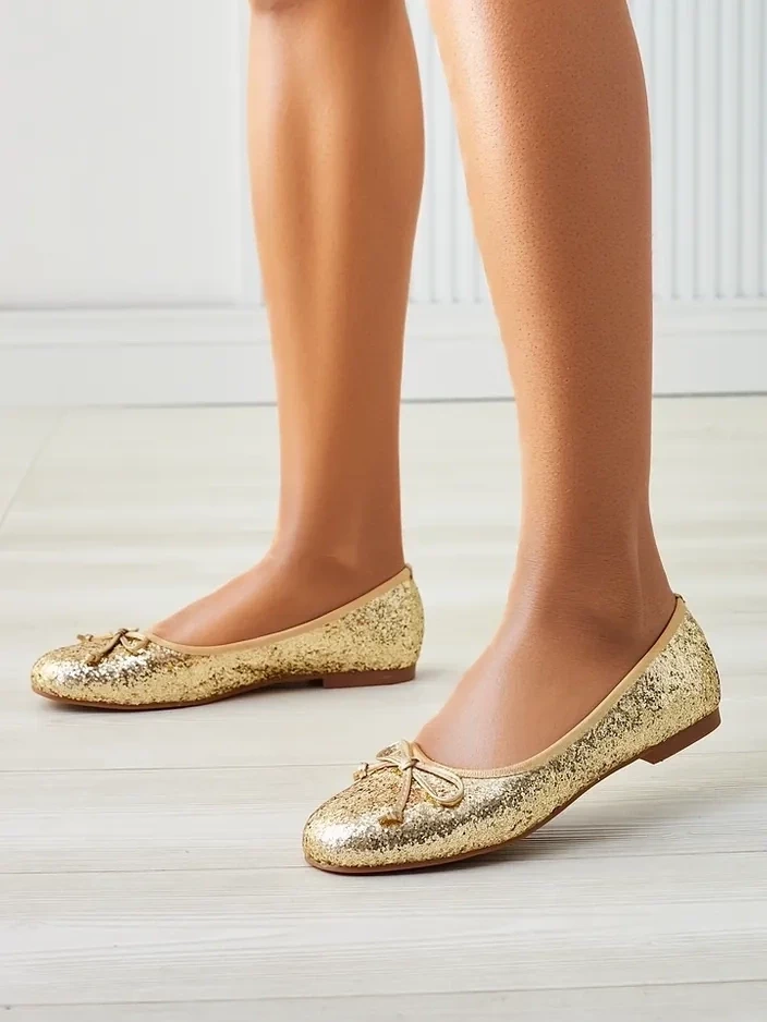 Resti Women&#039;s ballet flats with glitter and a bow Aramie