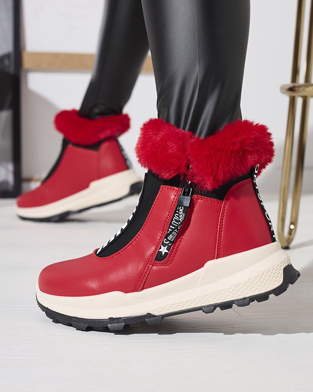 Resti Red women's insulated boots with fur Scherr- Footwear