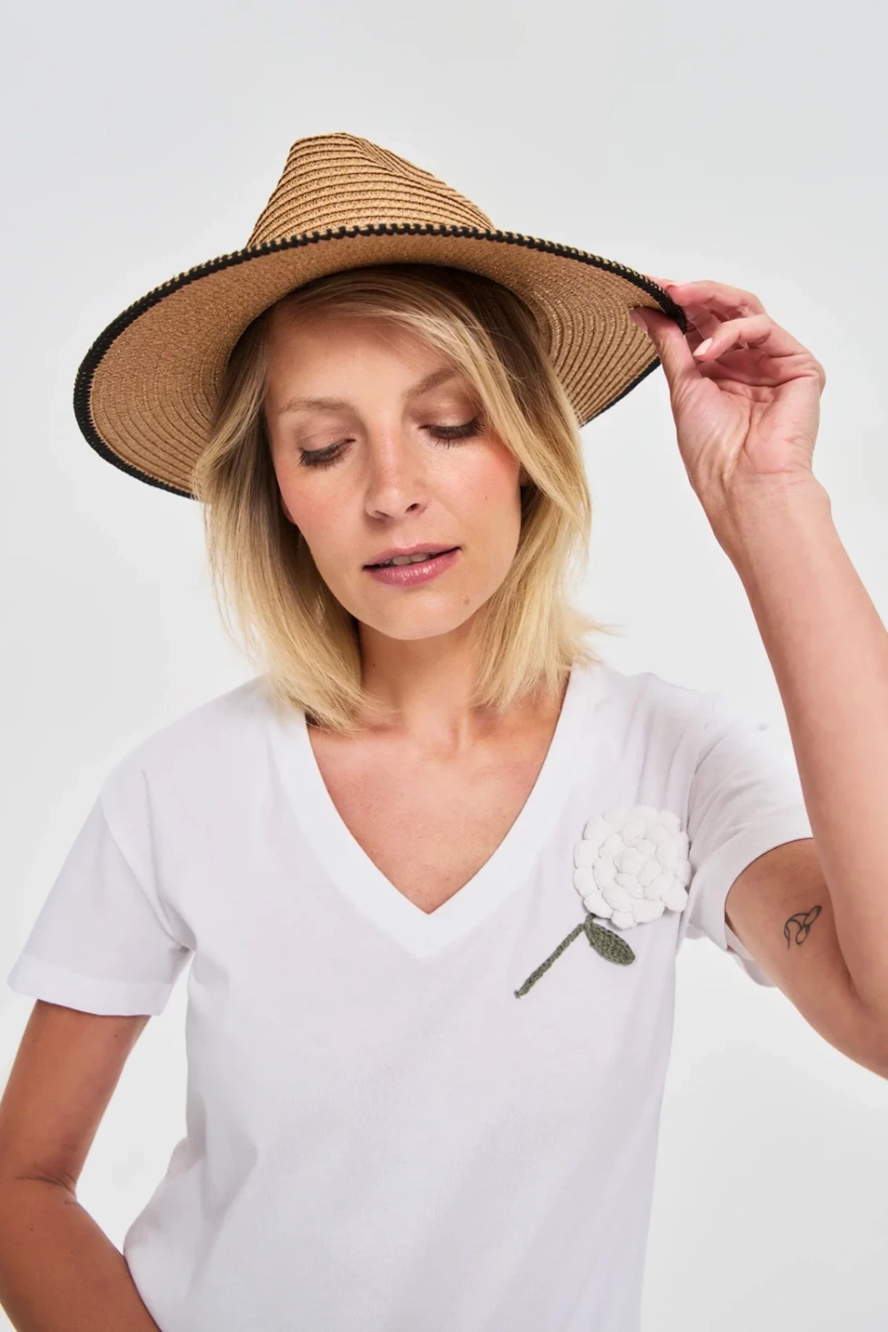 Marisse Beige Straw Hat