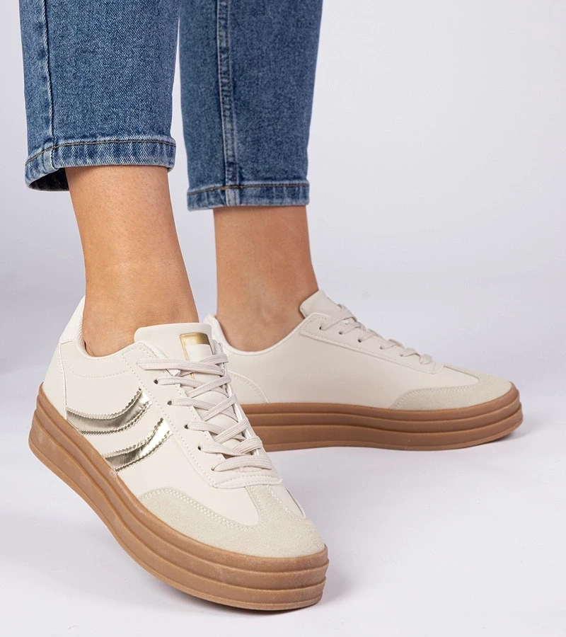 Gemre Adidași bej damă cu detalii aurii Melly