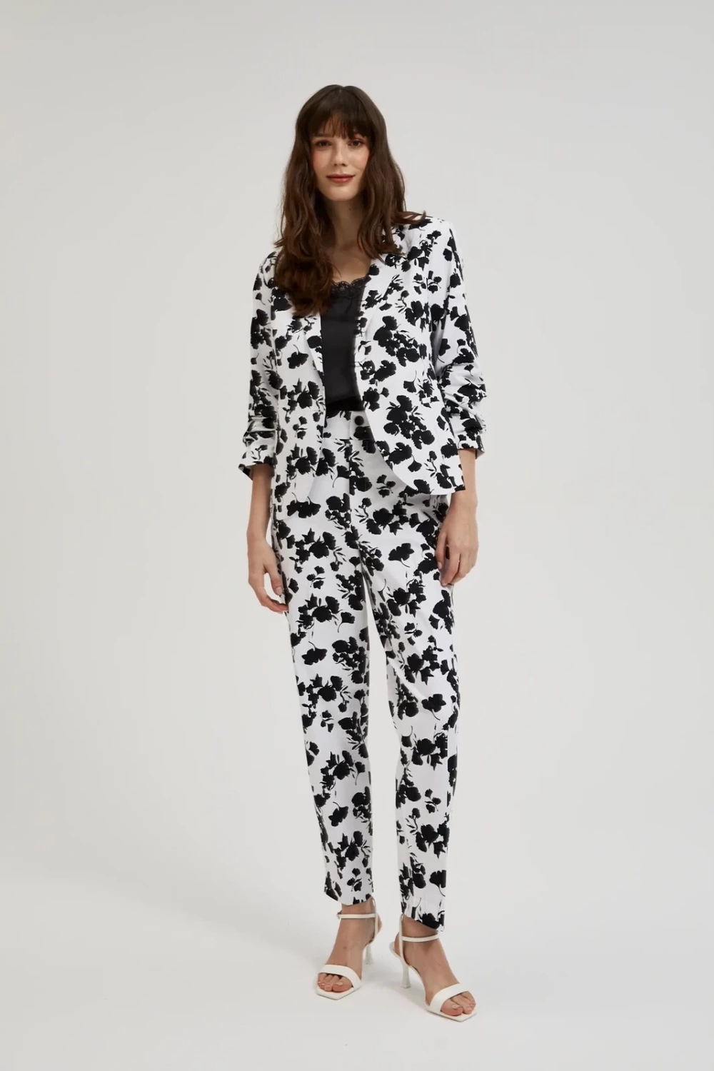 Women's patterned pants MOODO - black/white