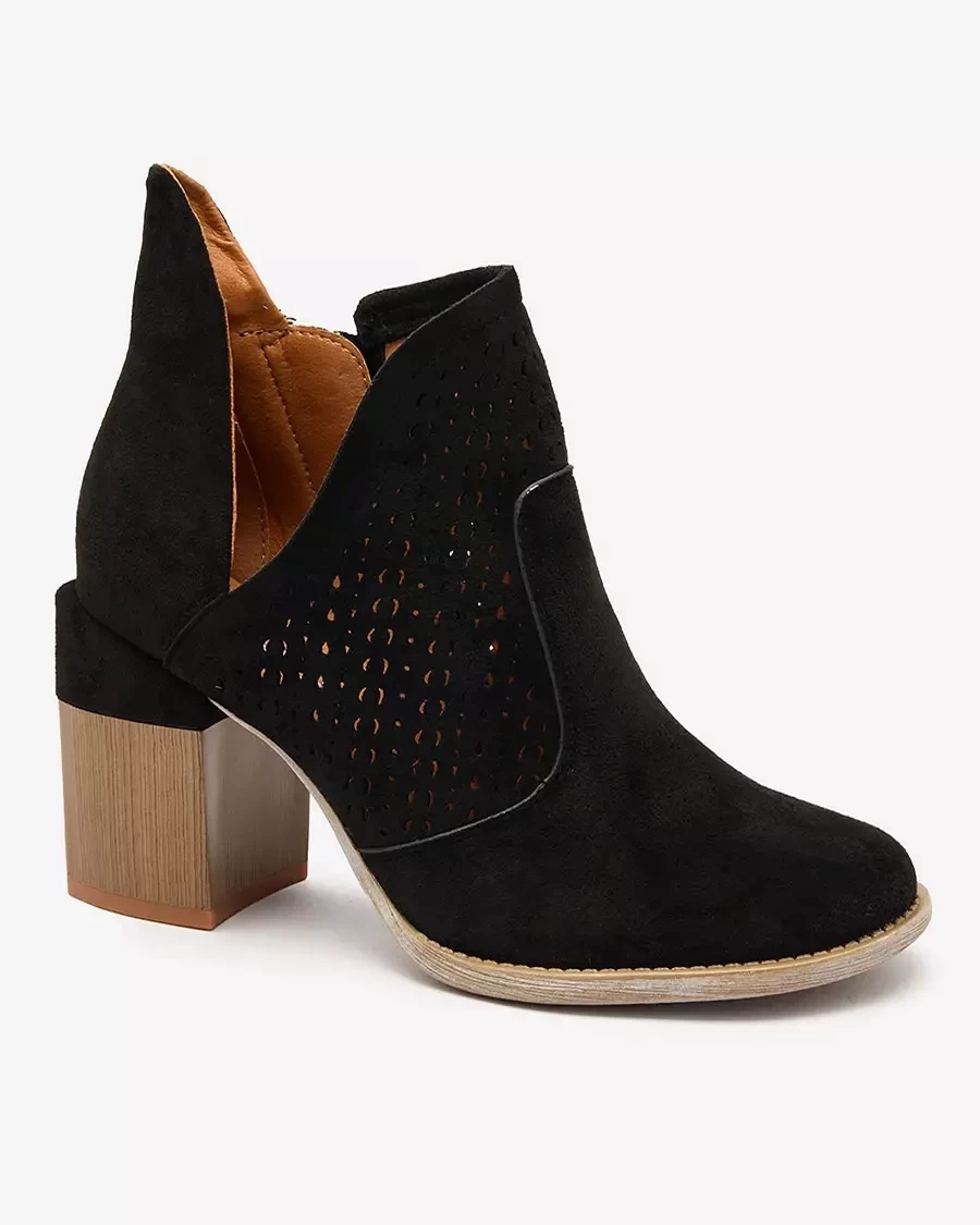 Resti Black women&#039;s boots on a post and with a cutout Neafla
