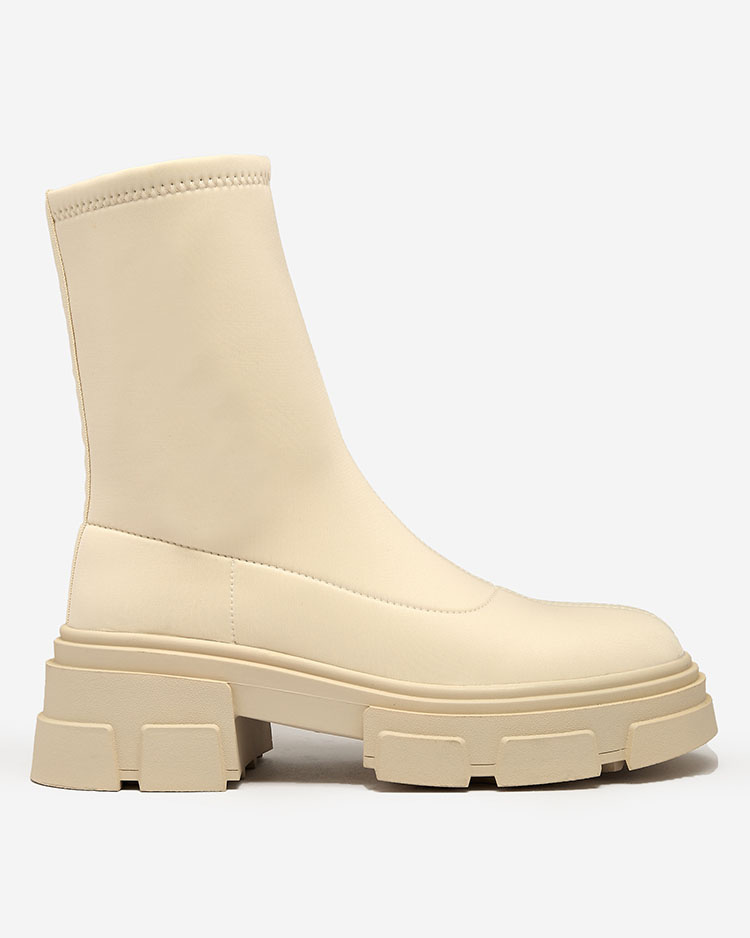 Resti Women&#039;s eco-suede boots in beige Classy Girl