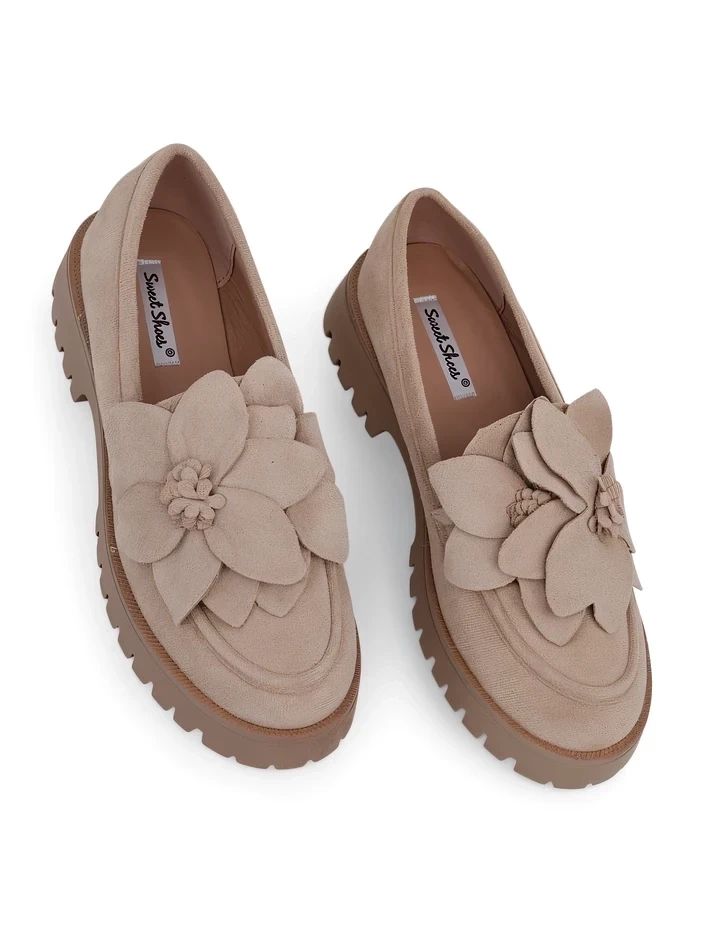 Resti Eco suede women&#039;s moccasins with Floverse flower