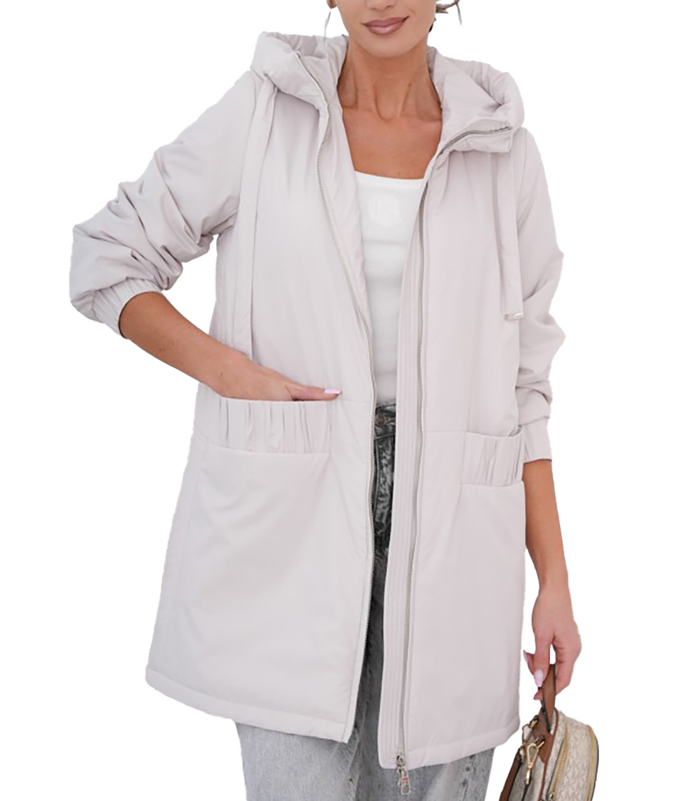 Women's spring oversize coat with hood and pockets Emilia