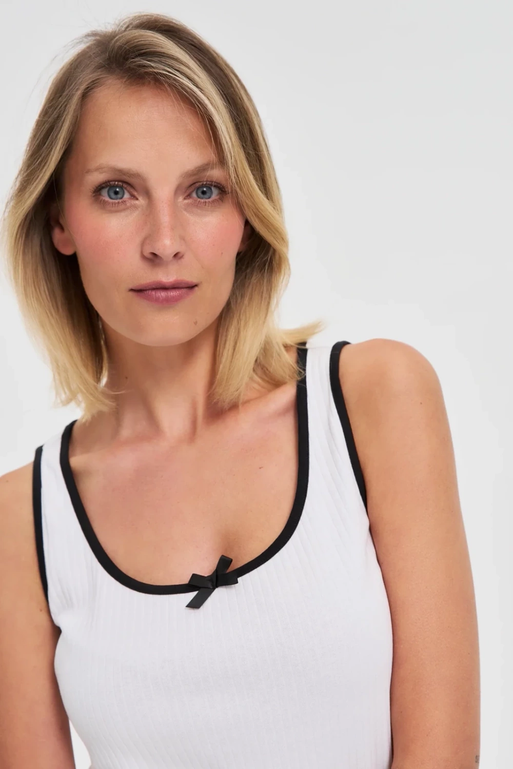 Marisse Fitted White Top