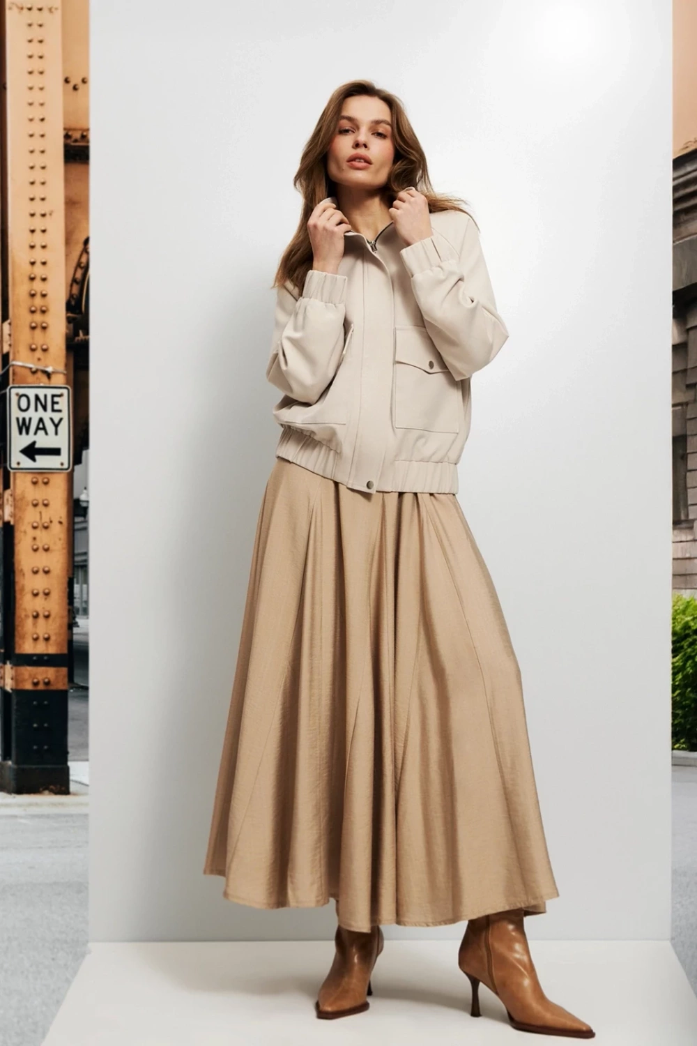 Marisse Women&#039;s Skirt L-Sc-4611 Beige