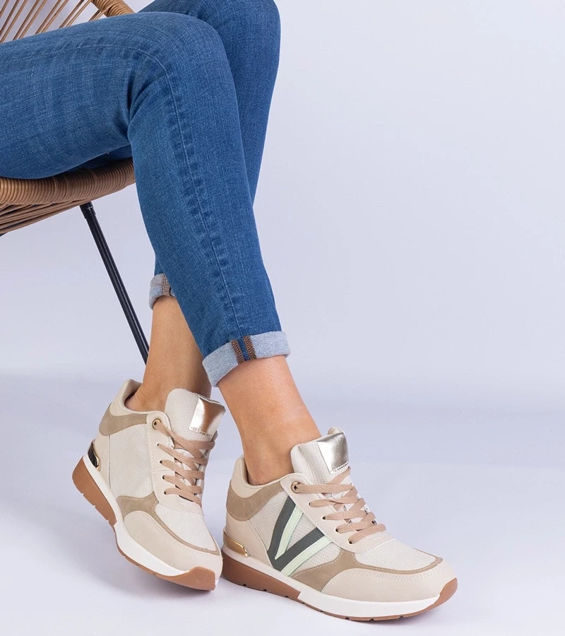 Gemre Adidași bej pentru femei cu platformă ascunsă Ninella