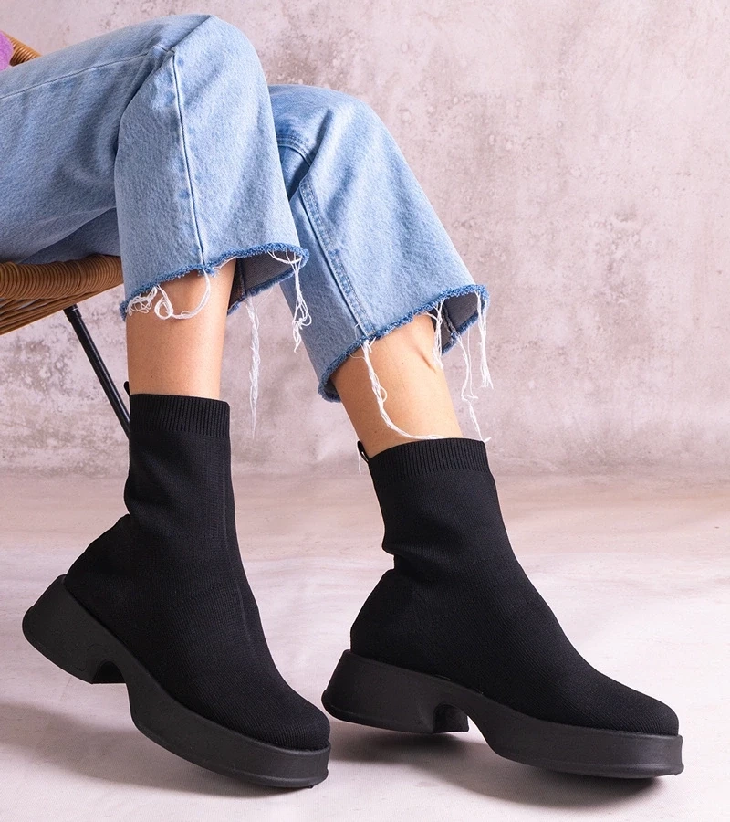 Gemre Botine negre cu guler elastic Evel