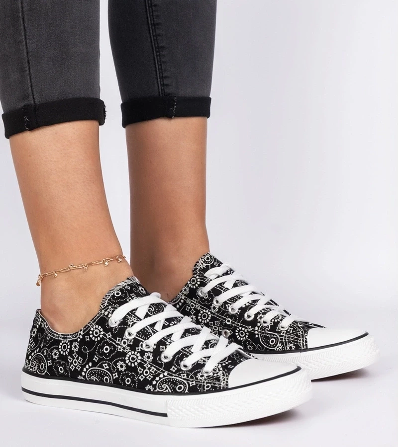 Gemre Tenisi negri de damă din material în stil aztec Kalusa