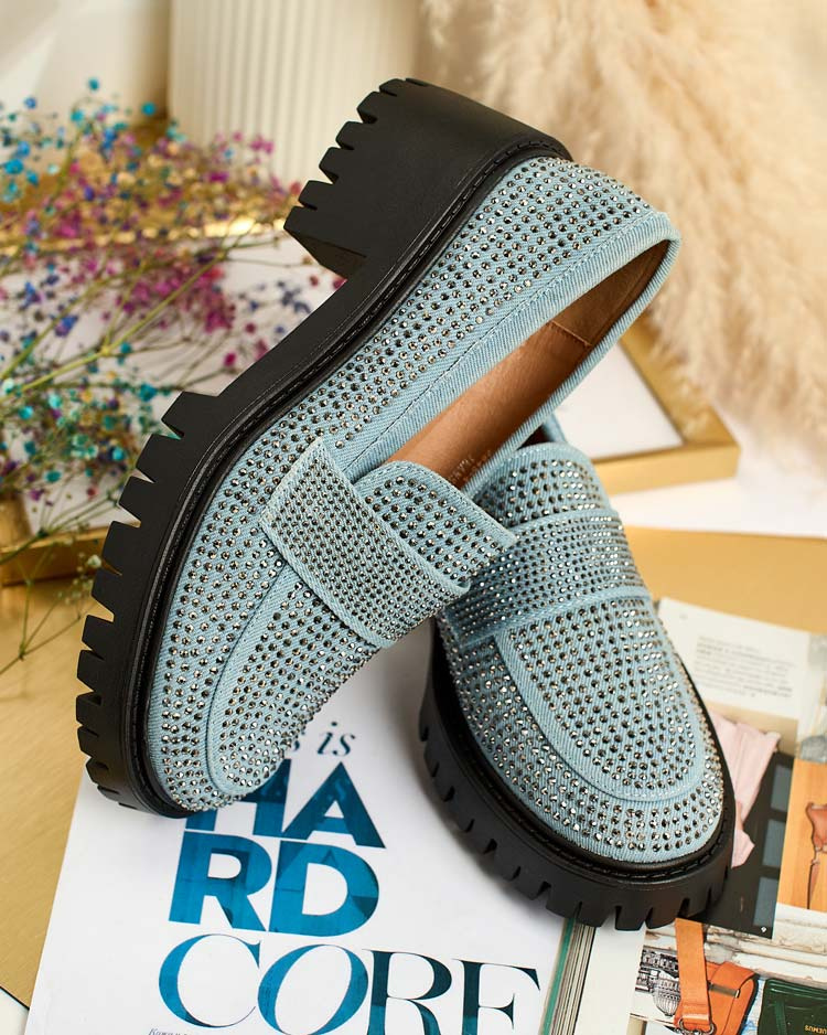 Resti Women&#039;s moccasins with zircons Epolls