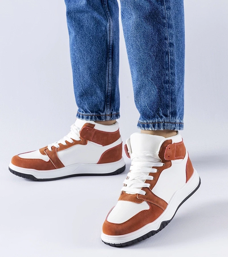 Gemre Adidași albi și maro până la gleznă Elizabeth