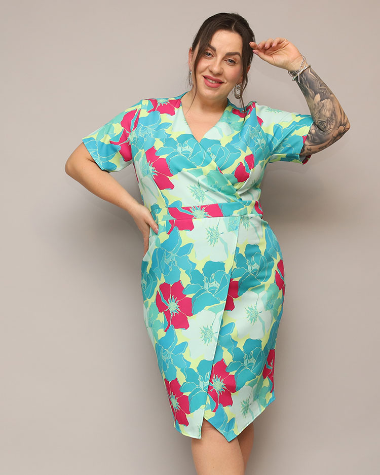Resti Women's floral fabric dress PLUS SIZE