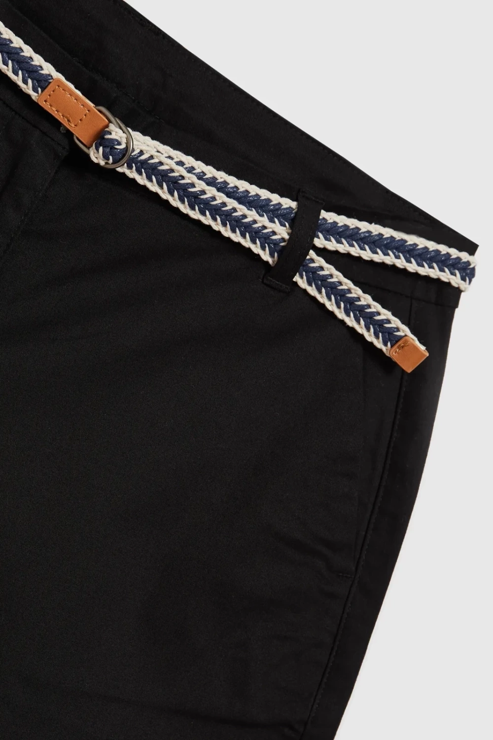 Marisse Cotton Shorts With A Belt, Black