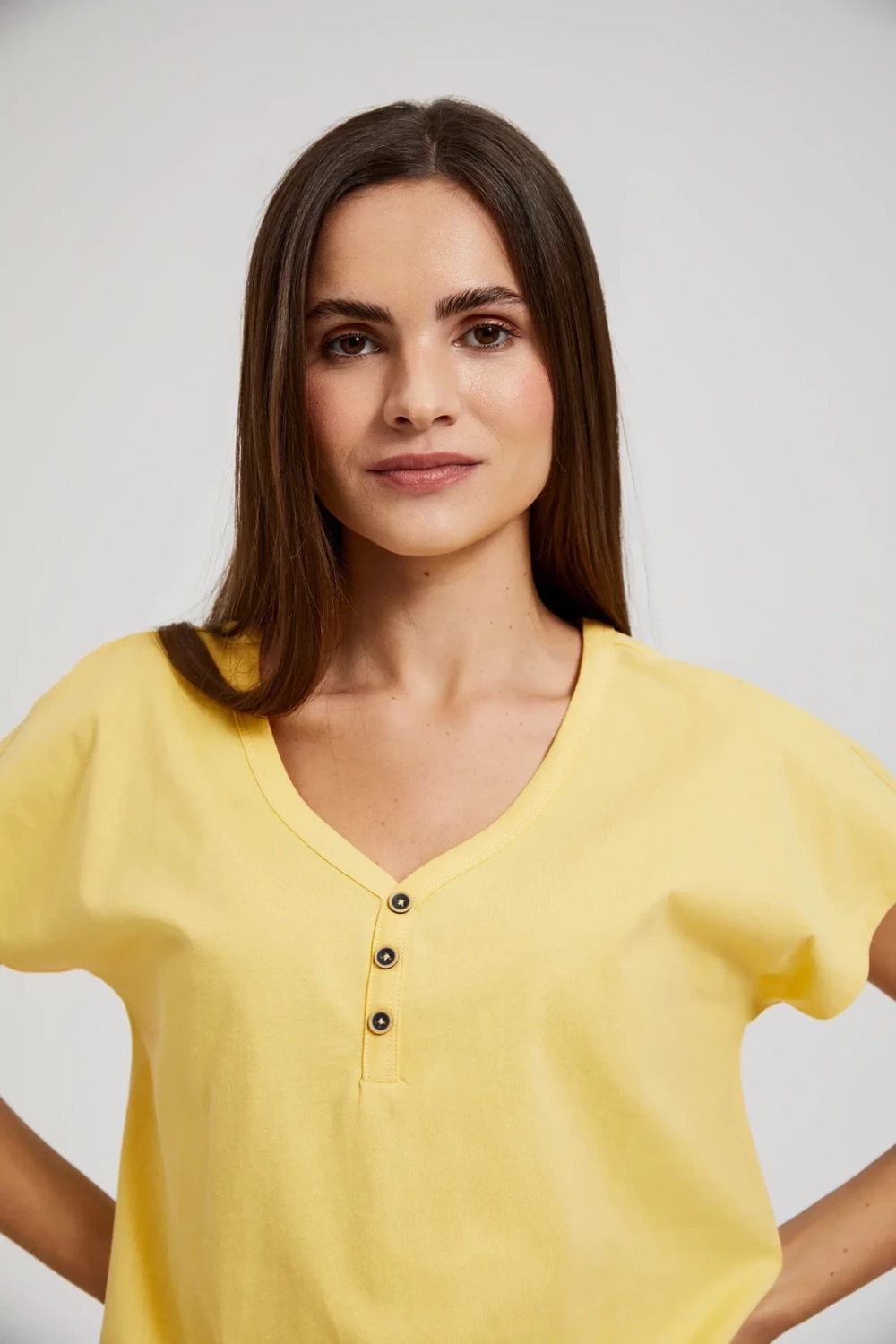 Women's blouse with buttons MOODO - yellow