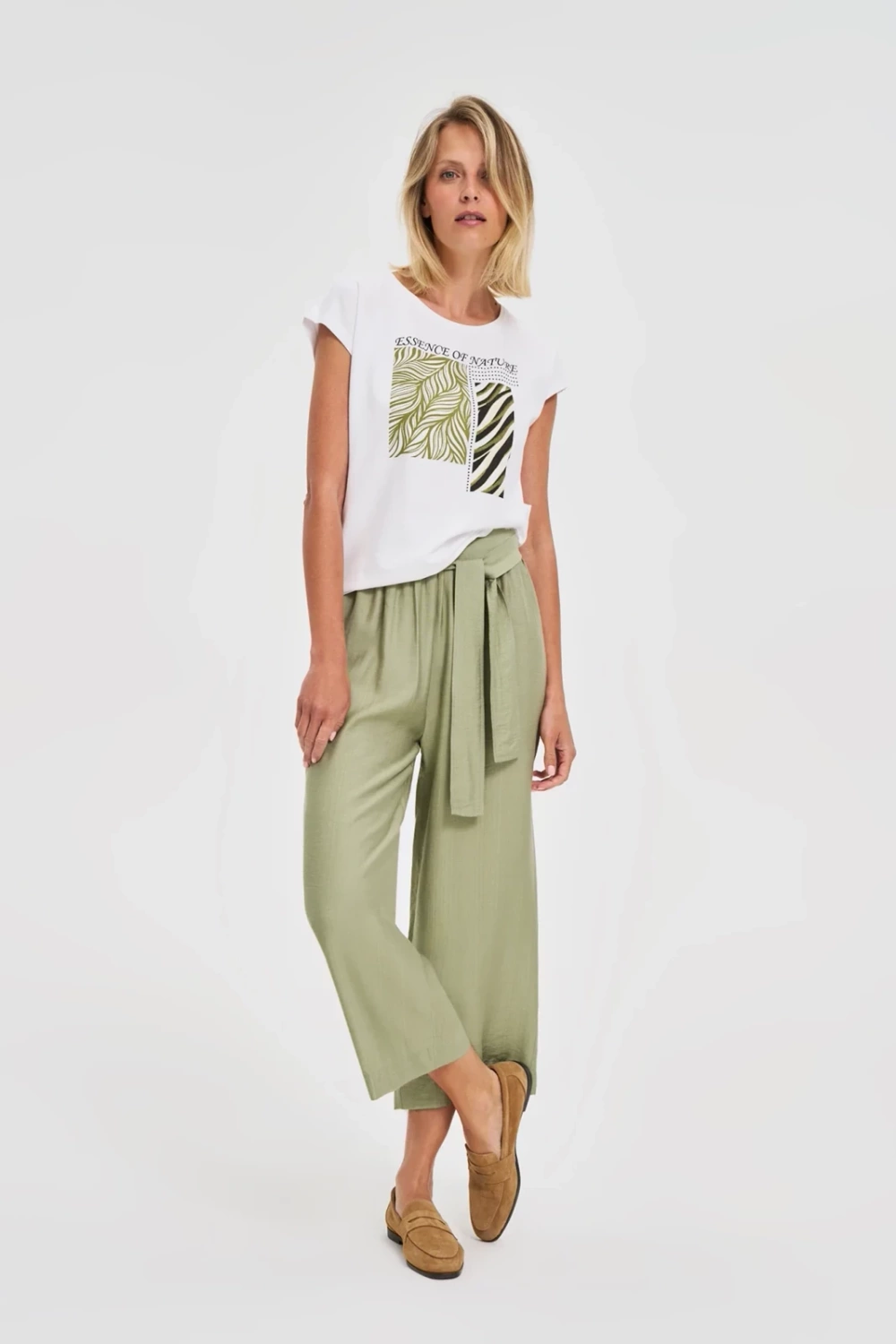 Marisse Cotton Blouse With Print, White