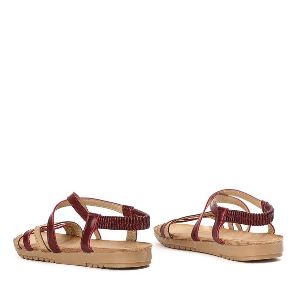 Resti Red and beige sandals with elastic Zsofia - Footwear