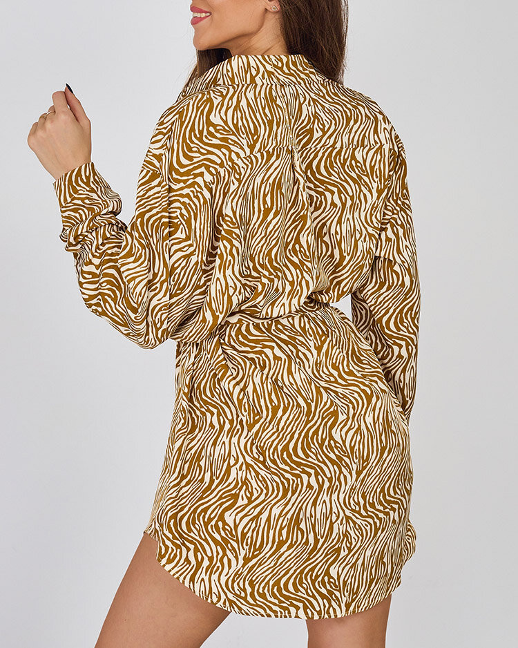 Resti women's mini dress in a'la zebra pattern
