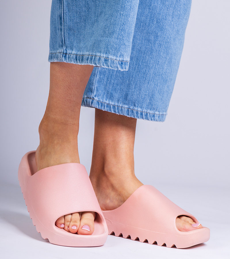 marka niezdefiniowana Pink rubber women&#039;s slides Serrano