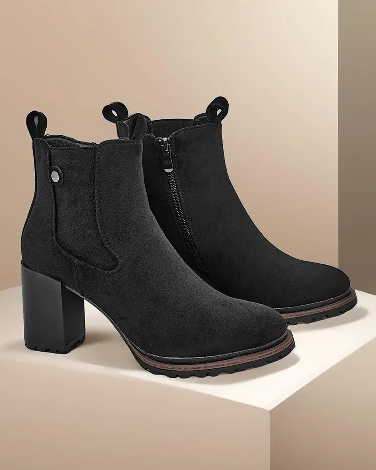 Resti Women's eco-suede ankle boots on a pillar Idilla