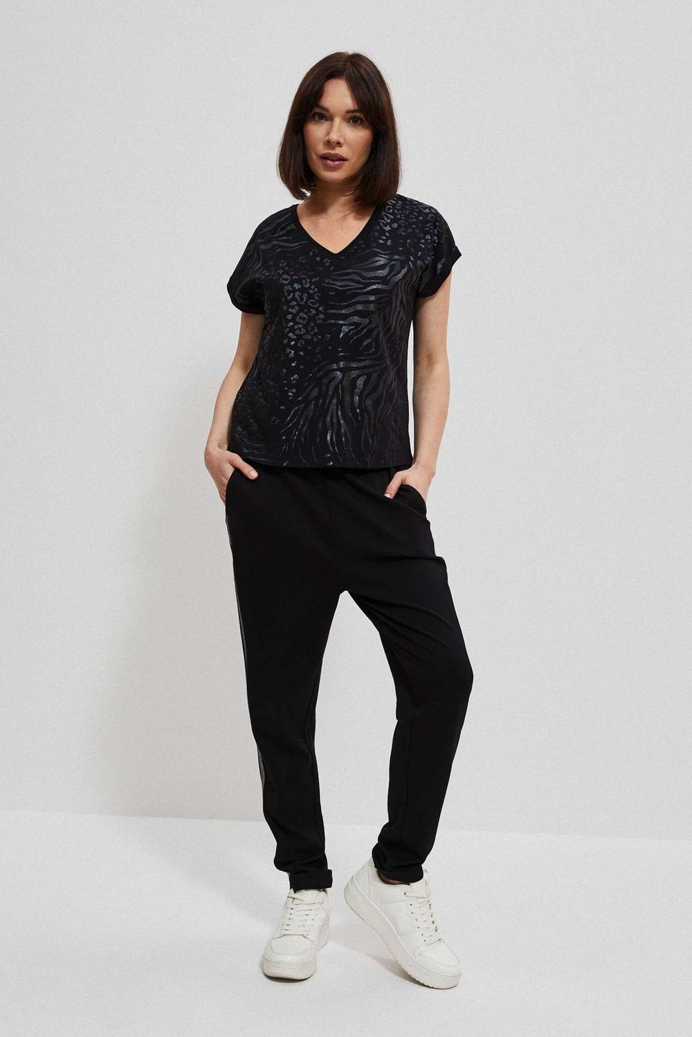 Cotton blouse with decorative print