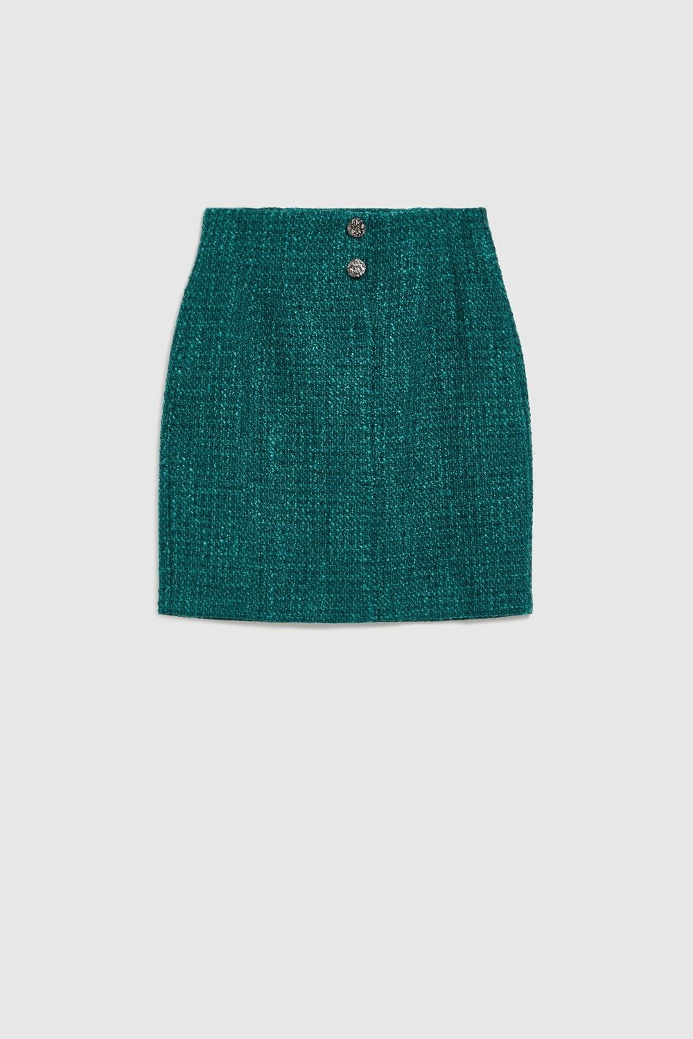 Tweed skirt with decorative buttons