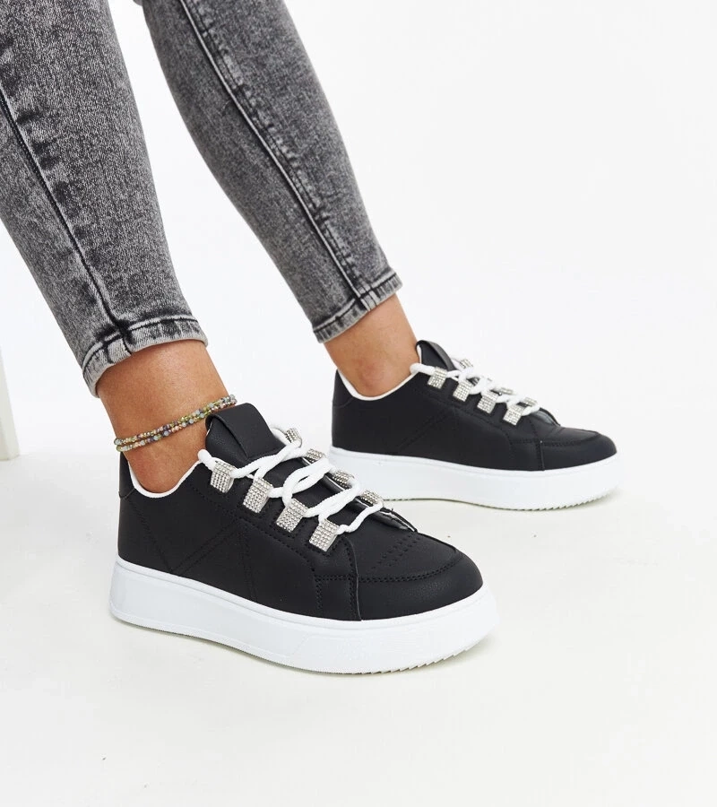 Gemre Sneakers negri cu talpa groasă Walida