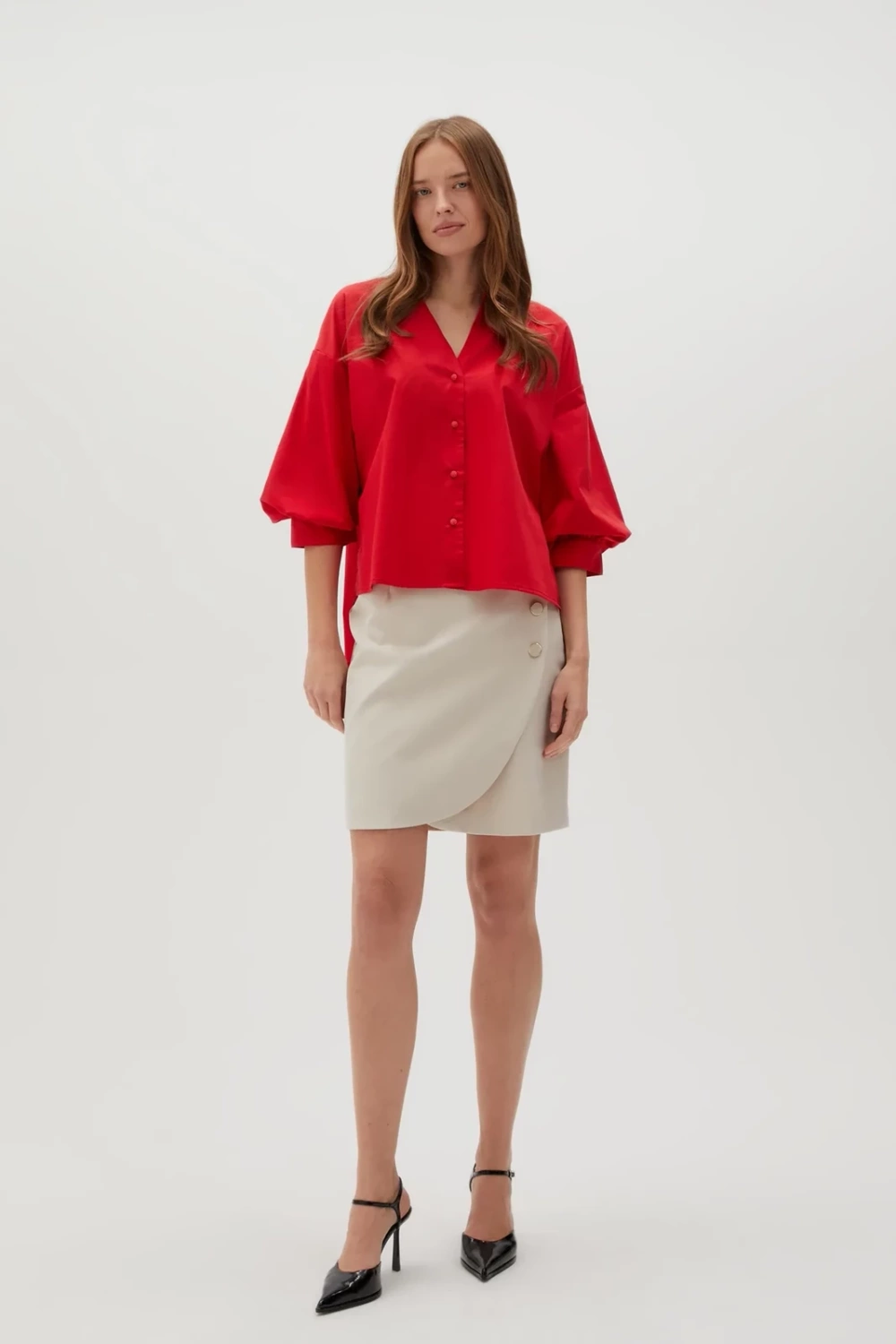 Marisse Women&#039;s Shirt L-Ko-4614 Red