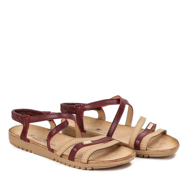 Resti Red and beige sandals with elastic Zsofia - Footwear