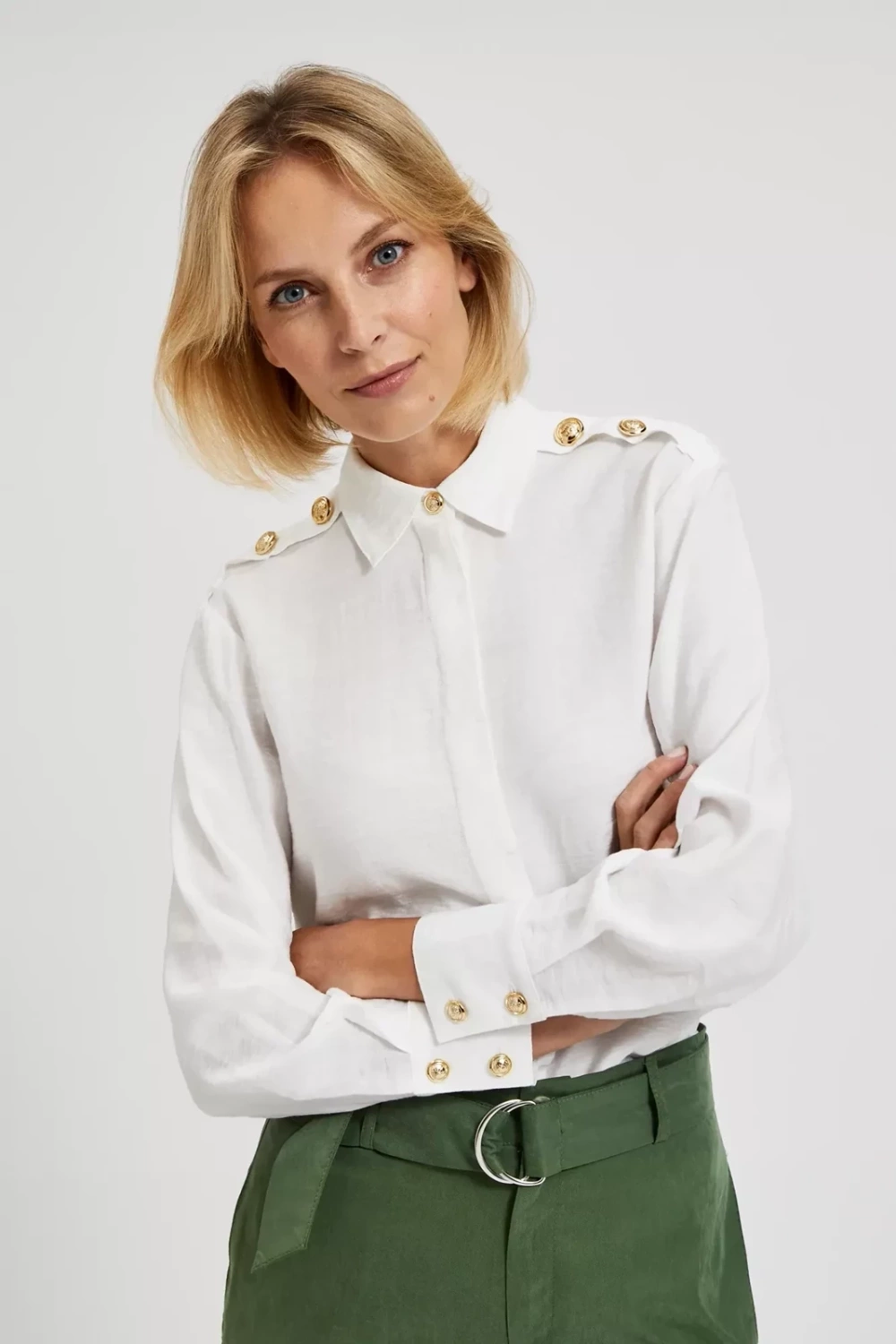 Marisse Women's Shirt L-Ko-4307 Off White