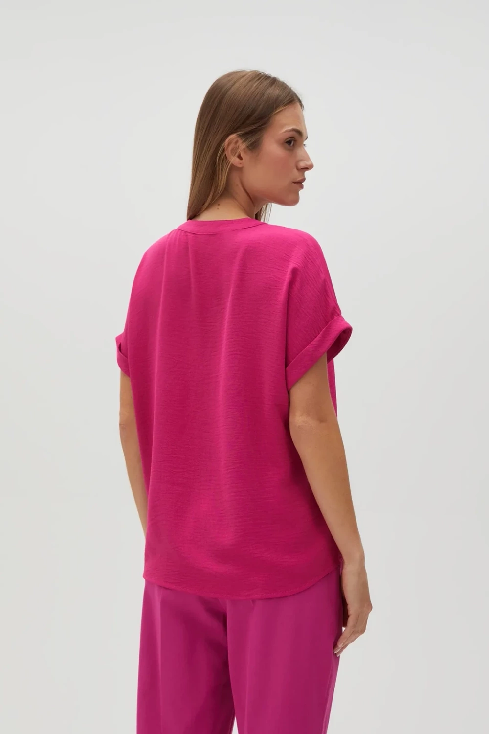 Marisse Women's Shirt L-Ko-4623 Fuchsia