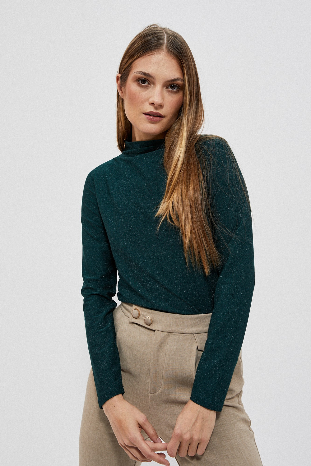 Blouse with metal thread