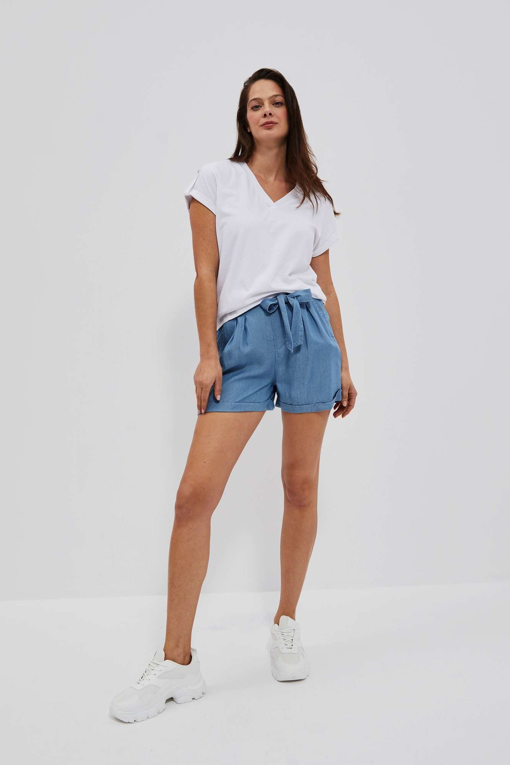 WOMEN&#039;S SHORTS L-SH-4016 D.Blue