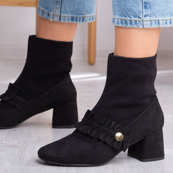 Resti Black pumps on a higher post with a Preciosa sock - Footwear