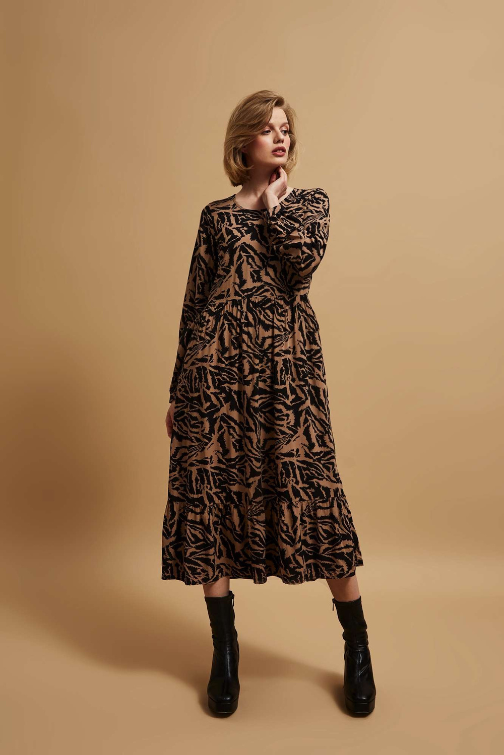 Marisse Patterned Midi Dress